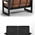 Modern TomEsa Club 2-Seater Sofa 3D model small image 2