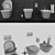 RAVAK Chrome Toilet & Bidet Set 3D model small image 3