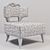 Elegant Rosy Art Deco Armchair 3D model small image 3