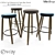 Nordic Elegance: CH56 Bar Stool & Counter Stool 3D model small image 1