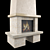 Brick Textured Fireplace 3D model small image 2