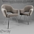 Modern Saarinen Metal Leg Armchair 3D model small image 1