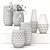 Elegant Blossom Vase Set 3D model small image 3