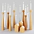 Nordic Wood Candleholders Collection 3D model small image 1
