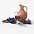 Elegant Clay Jug & Fresh Fruits 3D model small image 1