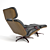 Athea Leather Pivoting Armchair & Ottoman 3D model small image 2