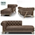 Cozy Chesterfield Cocoon Chaise 3D model small image 1