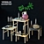 Modern Dining Set: YPPERLIG Collection 3D model small image 1