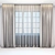 Title: Beige Satin Straight Curtains with Modern Tulle 3D model small image 1