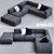 Elegant Bonaldo Sofa Upholstered in Luxurious Fabric 3D model small image 1