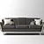 Retro Textile and Wood Sofa 3D model small image 2