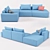 Versatile OM Blank Modular Sofa 3D model small image 2