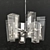 Vintage Brass & Glass Alpine Chandelier 3D model small image 1