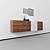 Modern Hanging Buffet with 3 Compartments & 4 Doors - 2000mm Length 3D model small image 2