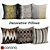 Decorative Swirls Black Pillows - Set of 2 3D model small image 1