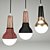 Sleek Leather-Copper Ceiling Lamp 3D model small image 1