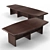 Elegant Walnut Negotiation Tables 3D model small image 1