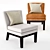 Modern Slipper Chair: Stylish and Compact Seating Solution 3D model small image 1