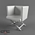 Albera Metal & White Leather Chair | Customizable Design 3D model small image 2