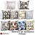 Geometric Print Decorative Pillow Set 3D model small image 1