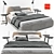 Elegant Tonincasa Bed 3D model small image 1