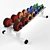 Compact Collapsible Dumbbell Rack & Weights 3D model small image 2