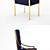 Bassett Blue Velvet Dining Chairs 3D model small image 2