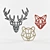 Plywood Animal Figurines: Deer, Bear, Fox 3D model small image 3