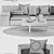 Luxury Italian Furniture Set 3D model small image 3