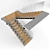 Wooden insert illuminated concrete staircase 3D model small image 3