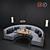 Sleek Circle Sofa 3D model small image 1