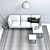 Social Sofa: Modern and Stylish 3-Piece Set 3D model small image 3