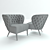 Luxury Leather Fado Armchair 3D model small image 3