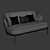 Contemporary Armless Sofa: Leslie Minotti 3D model small image 3