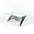 Sleek Steel Glass Coffee Table 3D model small image 1