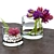 Modern Glass Vase Flower Arrangement 3D model small image 1