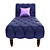 Elegant Blue Tufted Chaise Lounge - Soapstone Curves 3D model small image 2
