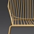 Gold Geometric Dining Chair 3D model small image 2
