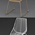 Gold Geometric Dining Chair 3D model small image 3