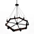 Sleek Blacksmith Metal Chandelier 3D model small image 2