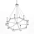 Sleek Blacksmith Metal Chandelier 3D model small image 3