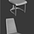 Modern T-Back Dining Side Chair - VK 120 3D model small image 3
