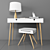 Oak Desk Set: Elegant, Functional & Decorative 3D model small image 1