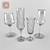 Elegant Wine Glass Set 3D model small image 1