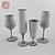 Elegant Wine Glass Set 3D model small image 2