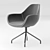 Elegant Black Leather Office Chair 3D model small image 1