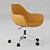 Vibrant Orange Leather Office Chair 3D model small image 1