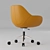 Vibrant Orange Leather Office Chair 3D model small image 2