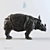 German Porcelain Rhinoceros Sculpture 3D model small image 1