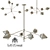 Modern Brass Spoke Chandelier 3D model small image 3